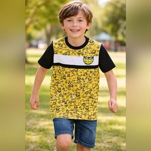 Despicable Me Minions Youth Large Graphic T-Shirt Yellow Black Universal Studios